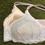 アンダー75～79cm【Féminité】ブラA❄ ホワイト×アクア