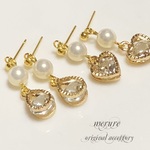 選べる ♡ ジルコニア × パール の ピアス/イヤリング【金属アレルギー対応出来ます】