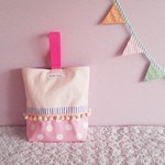 オーダー品　pink帆布のgirlyなシューズケース　(受注製作)