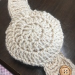 耳が痛くならないイヤーマフラー 生成り色