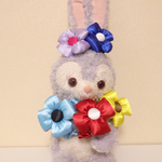 ポット夫人様専用❁ ステラルーぬいぐるみSサイズ用❁ ピンク。チェリーピンク。ラベンダーサテン花シュシュ縫付タイプ4点