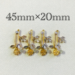 importメタルフラワーモチーフチャーム ゴールド 4個入り