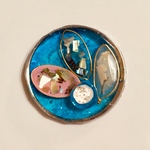青桃花と螺鈿のアクセサリー
