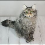 羊毛フェルト　猫　ラパーマ  LaPerm　ねこ　ネコ　猫フィギュア