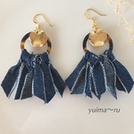 デニムタッセルピアス／インディゴカラー