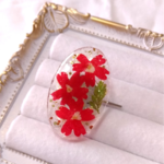 赤いお花のポニーフック