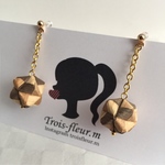 【再販5】【香る】木の折り紙で作る くす玉 イヤリング ・ピアス