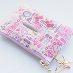 ◇◆Special Price◆◇LIBERTY　Forget me nots　フォーゲットミーノッツ　2L　ラベンダー系　ビニコの中布・仕切りポケット付きminiポーチ　A  ◆　コインケースに