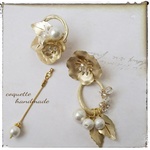 2019新作ピアス.イヤリング～gold ボタニカル