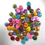 【9mm×3.5mm  100個】ペイントラウンドビーズ    アクリルビーズ    