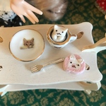 ねこ苺ロールケーキ&猫マシュマロコーヒー ミニチュア ブライス リカちゃん ドールハウス   ドール シルバニア  