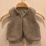 お値下げ！ベビーベスト＊メルトンフリース［グレージュ×リバティ］