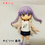 オビツ11（ピンク）小花柄ポケット付き パーカー 女の子 アウトフィット 服