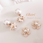 Flower pearl pierce