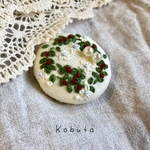 🍓木いちごの刺繍のブローチ🍓