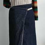 オーバーラップスカート　リネン/デニム　重なるタイプ　