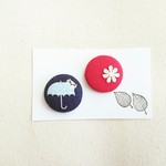 ★くるみボタンブローチ★