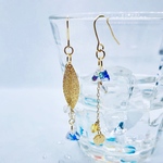 《受注製作》【クリア】海と泡、魚のピアス