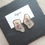 変形 押し花⚘アリッサム ピアス/イヤリング