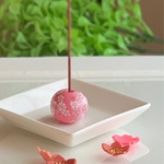 桜の花のお香立て(受け皿付き)