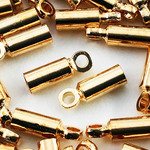 送料無料　カツラ ゴールド KC金 50個 2.5x8 エンドパーツ 留め具 紐留め 金具 アクセサリーパーツ　AP0944