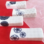4個セット＊青い花模様の箸置き 藍色和柄