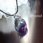 Fluorite~natural-crystal  ネックレス ＊レインボーフローライト