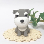 コロ犬 シュナウザー②  粘土細工の置物［インテリア 飾り］ 
