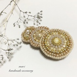 [送料無料]ビーズ刺繍 バレッタ ピンク
