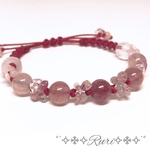 再販＊2༅೫Strawberry Candy೫༅ 天然石 パワーストーン ブレスレット