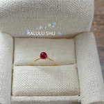 再販【RALULU.SHU】14KGFルビー色 カルセドニー　3WAY 1粒リング ファランジリング ピンキーリング