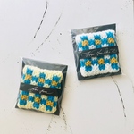 イエロートーンチェックアクリル（エコ）たわし