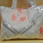 danjyo様専用　お花ざかり銀帯トートバック　中にポケット付き　