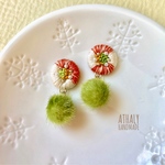 刺繍ピアス ＊Spring colour＊mocomoco   