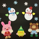 壁面飾り 雪だるま 手袋