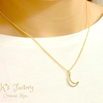 三日月のネックレス  gold/silver