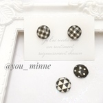 まぁるいシンプルモノトーンピアス/ノンホールピアス