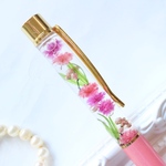 ハーバリウムボールペン：ナチュラルピンク（替え芯1本付き）