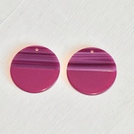 アクリル サークル バイカラー チャーム  ダスティピンク ボルドーマーブル 30mm２個