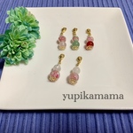 【特別価格】お花のとんぼ玉とパワーストーンのチャーム/春財布//271