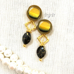 ☆Vintage☆マスタード×ブラックなおしゃれピアス/イヤリング