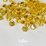 4mm☆35個入り☆イエロー•黄色☆丸型☆合成キュービックジルコニア☆裸石☆ルース♪