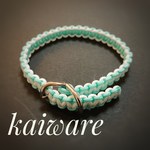 犬の首輪 パラコードで作ったミントカラーのベルトタイプですリードとおそろいでいかがですか？