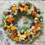 送料無料☆秋紫陽花の爽やかドライフラワーリース