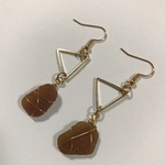 シーグラス ピアス(茶色)