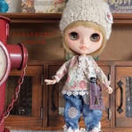 ＊お花のブラウス＊パンツコーデ＊７点セット＊ blythe outfit＊ブライス ＊