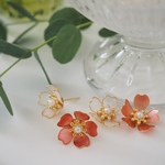桜とパールのピアス