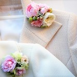 親子ナチュラルコサージュ（ピンク＆ホワイト）