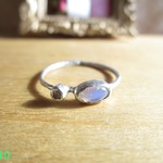 silver オパール cz アシンメトリーリング