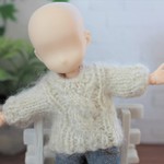 編み込みセーター オフホワイト オビツ11サイズ